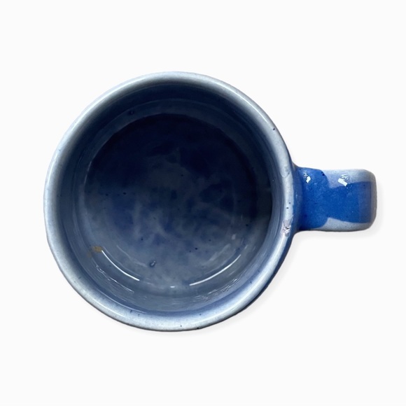 Vintage Signed Tonala Mug w/Hand Painted Bird Flowers Blue Mexican Pottery Boho - Picture 5 of 8